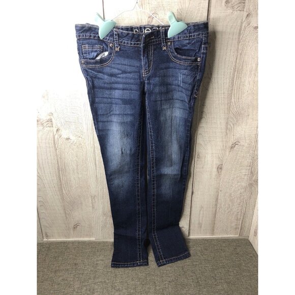 Womens Ju Rue 21 Low Rise Skinny Denim Blue Jeans Size 1/2 - Picture 2 of 6